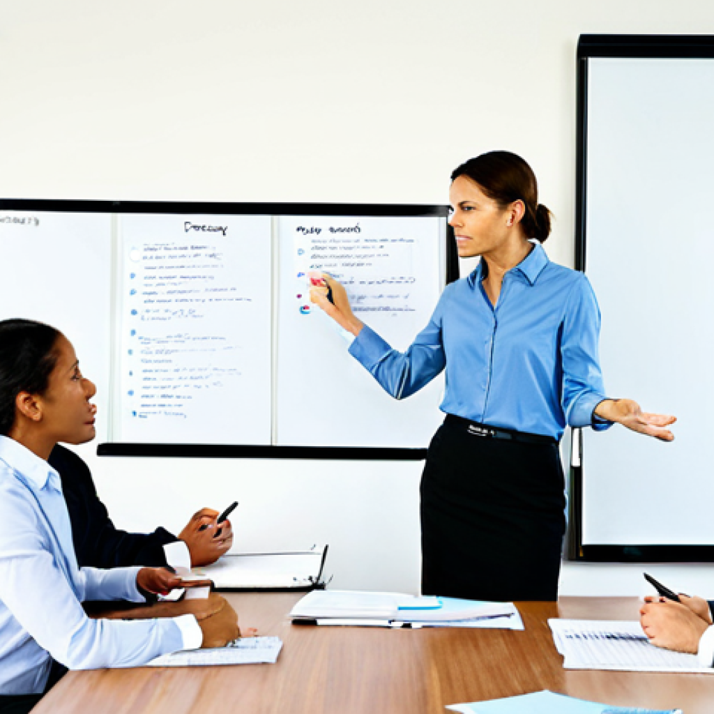 Business Strategy Session**

"A diverse team of business professionals, fully clothed in appropriate business attire, brainstorming ideas around a conference table in a modern office. A consultant leads the discussion with a whiteboard displaying strategic planning notes. Safe for work, professional environment, perfect anatomy, correct proportions, well-lit, high-resolution photography, natural pose, appropriate content, family-friendly."

**