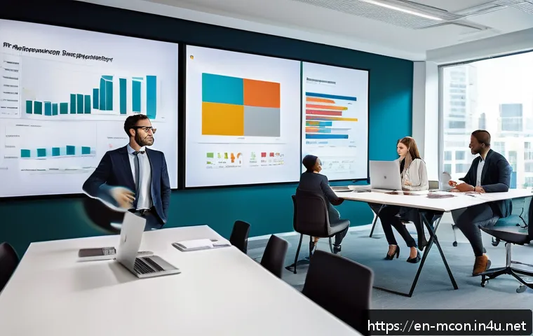경영컨설팅 도구와 프레임워크 - A modern office scene depicting a diverse team of professionals engaged in a dynamic workshop focuse...